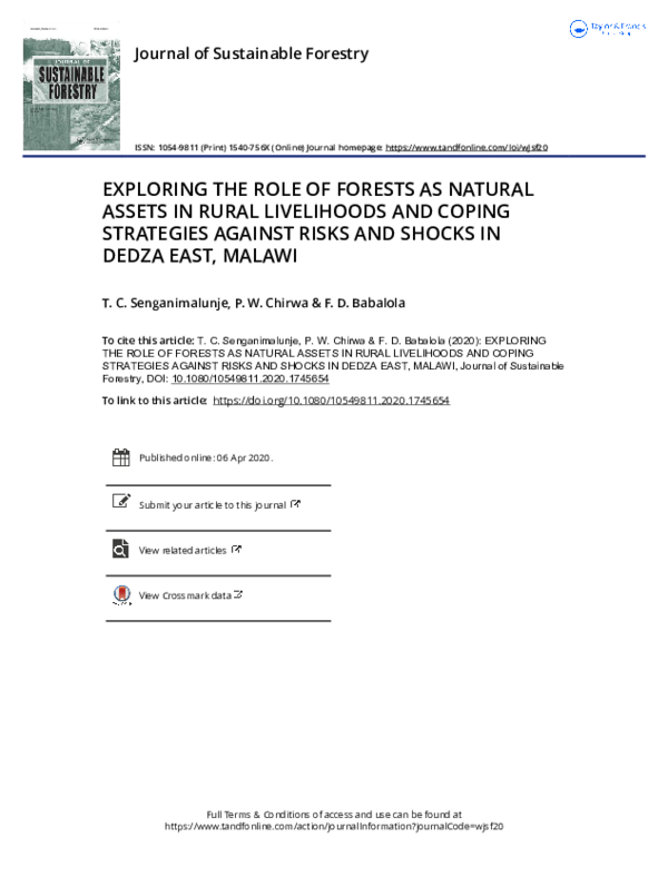 (PDF) Exploring the Role of Forests as Natural Assets in Rural ...