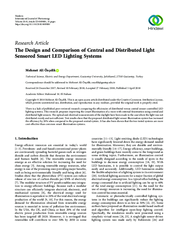 (PDF) The Design and Comparison of Central and Distributed Light ...