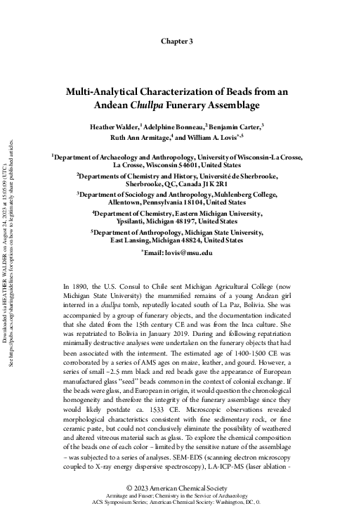 (PDF) Multi-Analytical Characterization of Beads from an Andean Chullpa ...