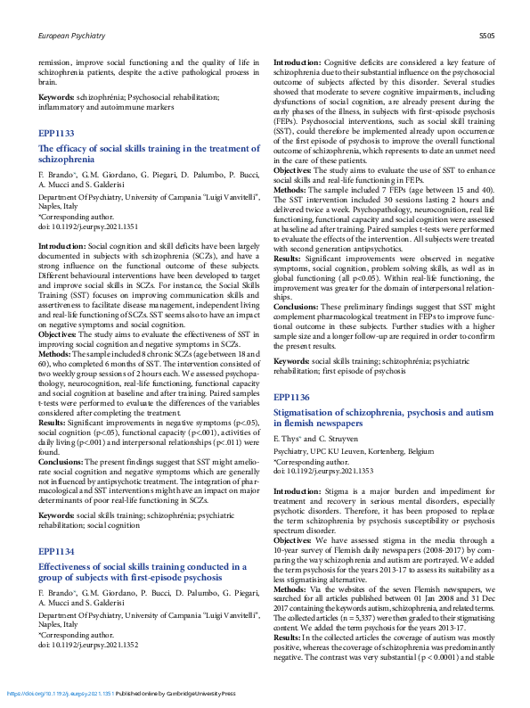 (PDF) The efficacy of social skills training in the treatment of ...