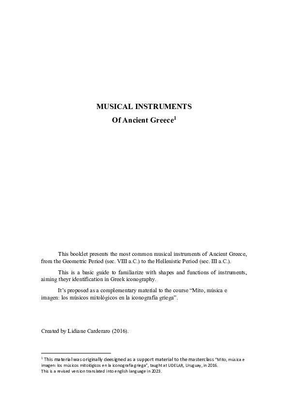 (PDF) MUSICAL INSTRUMENTS of Ancient Greece