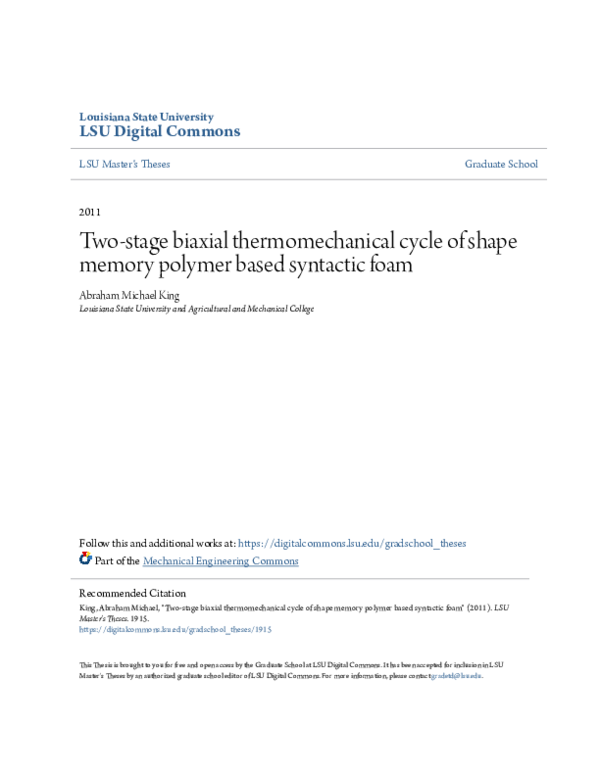 (PDF) Two-stage biaxial thermomechanical cycle of shape memory polymer ...