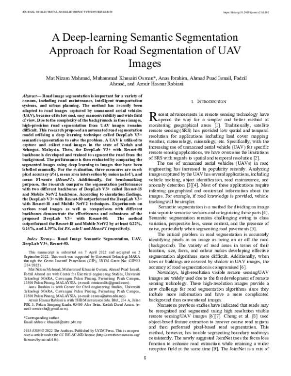 (PDF) A Deep-learning Semantic Segmentation Approach for Road ...