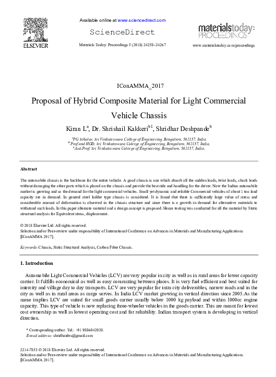 (PDF) Proposal of Hybrid Composite Material for Light Commercial ...
