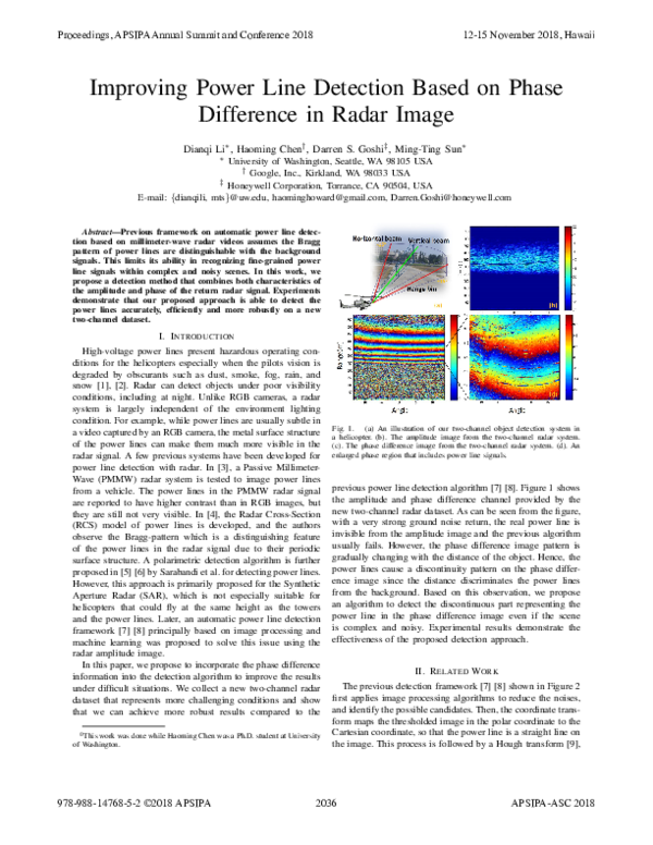 (PDF) Improving Power Line Detection Based on Phase Difference in Radar ...