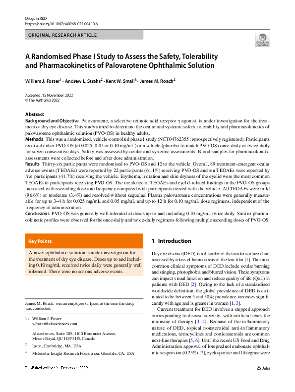 (PDF) A Randomised Phase I Study to Assess the Safety, Tolerability and ...