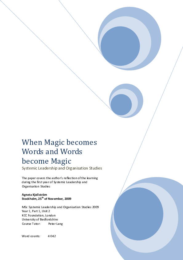 (PDF) When Magic becomes Words and Words become Magic