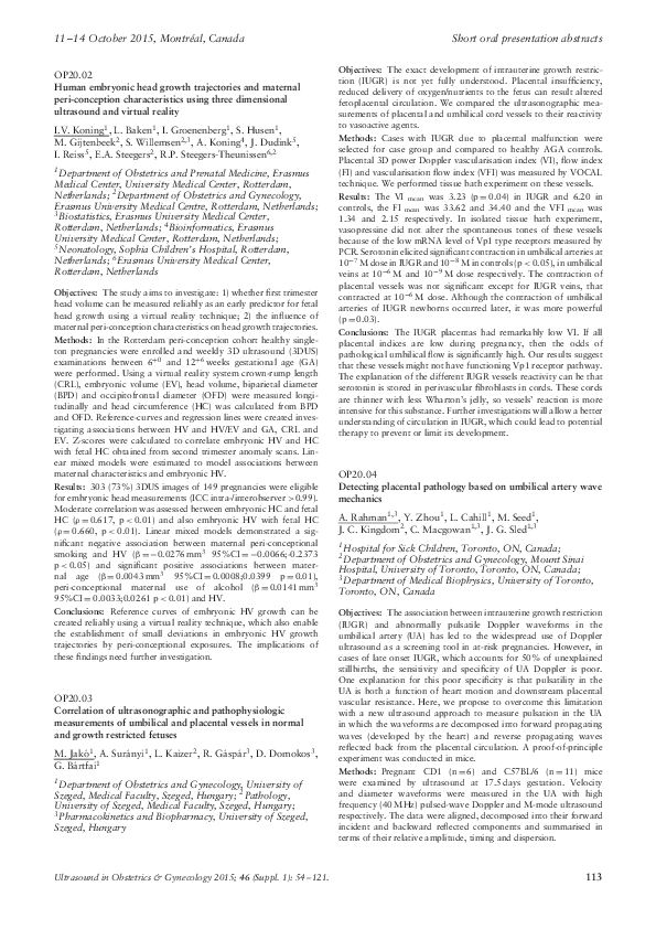 (PDF) OP20.02: Human embryonic head growth trajectories and maternal ...