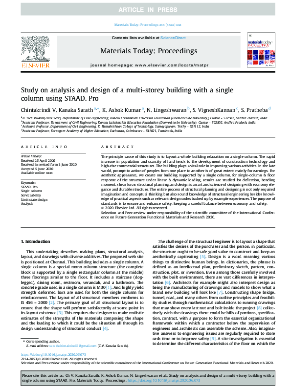 (PDF) Study on analysis and design of a multi-storey building with a ...