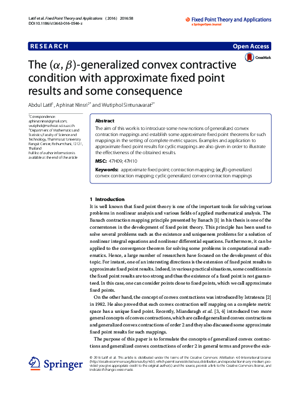(PDF) The $(\alpha, \beta)$-generalized convex contractive condition ...