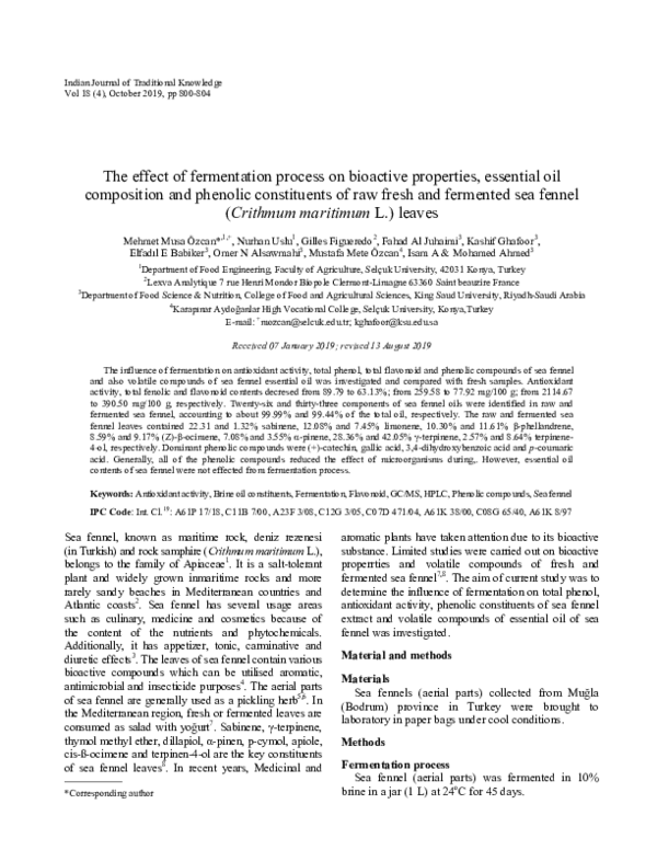 (PDF) The effect of fermentation process on bioactive properties ...