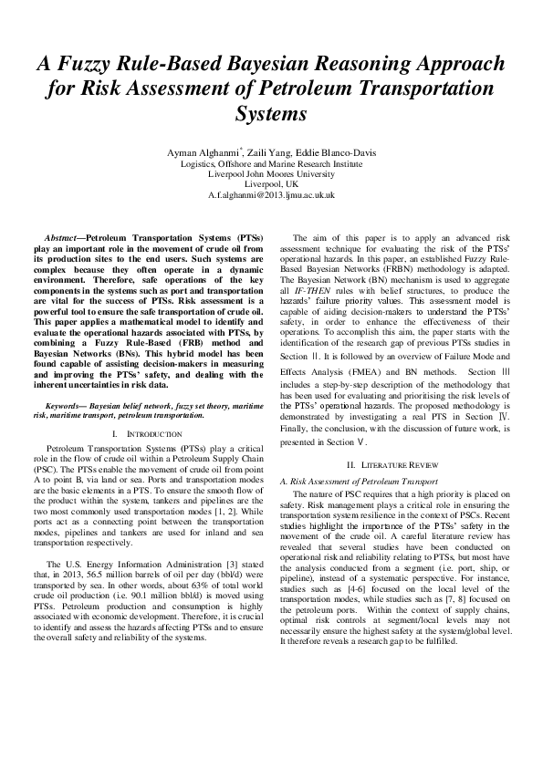 (PDF) A Fuzzy Rule-Based Bayesian Reasoning Approach for Risk ...