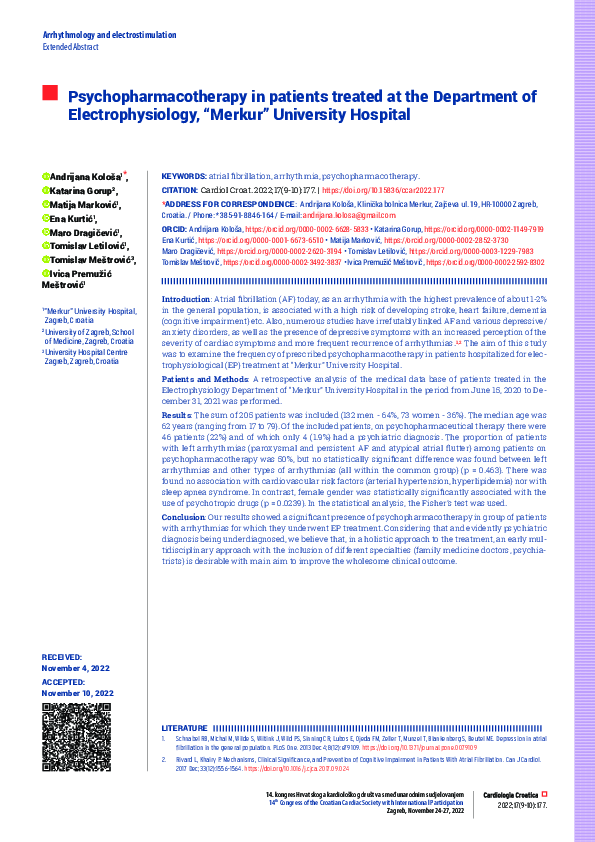 (PDF) Psychopharmacotherapy in patients treated at the Department of ...
