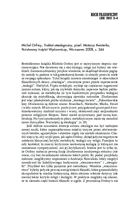 Michel Onfray Traktat Ateologiczny Pdf