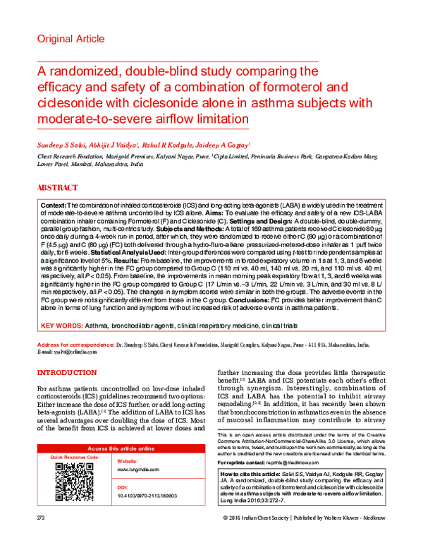 (PDF) A randomized, double-blind study comparing the efficacy and ...