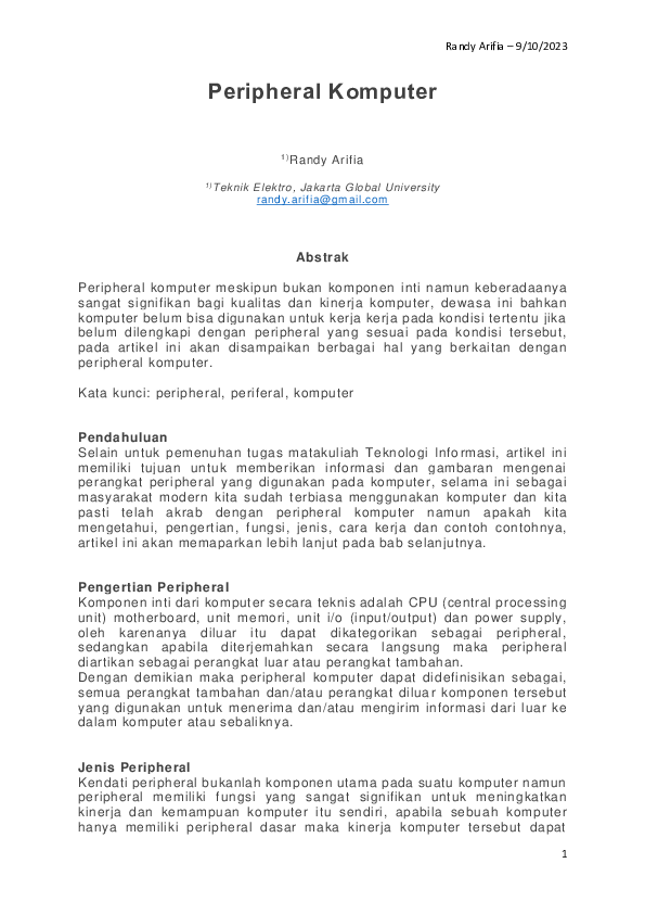 (PDF) Peripheral Komputer
