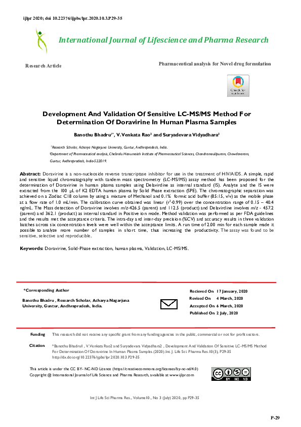 (PDF) Development And Validation Of Sensitive LC-MS/MS Method For ...