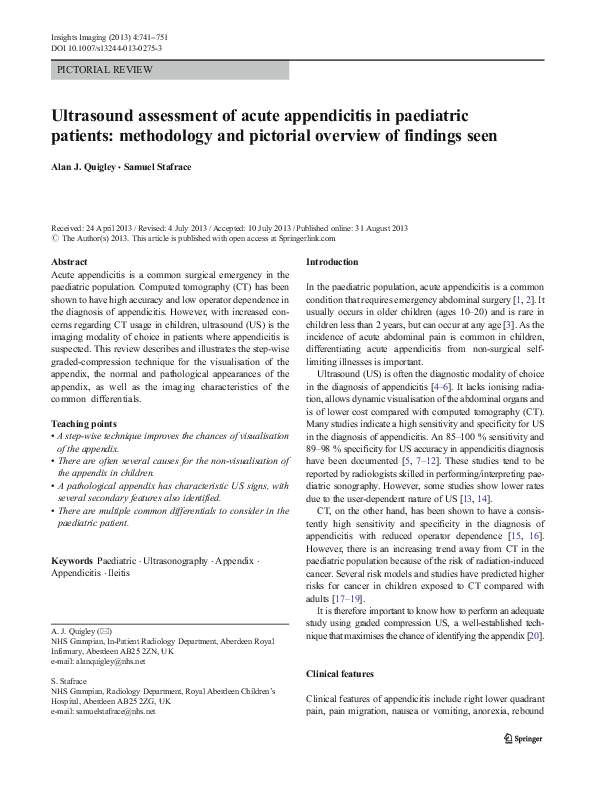 (PDF) Ultrasound assessment of acute appendicitis in paediatric ...