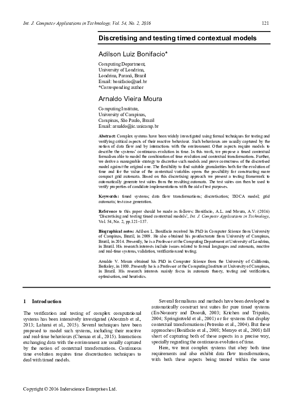 (PDF) Discretising and testing timed contextual models