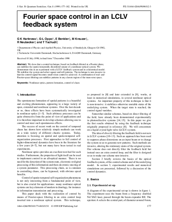 (PDF) Fourier space control in an LCLV feedback system