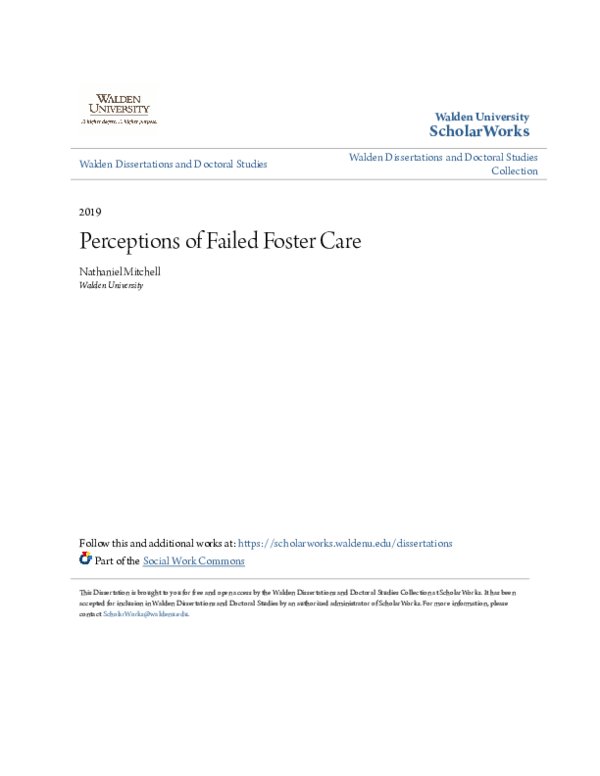 (PDF) Perceptions of Failed Foster Care