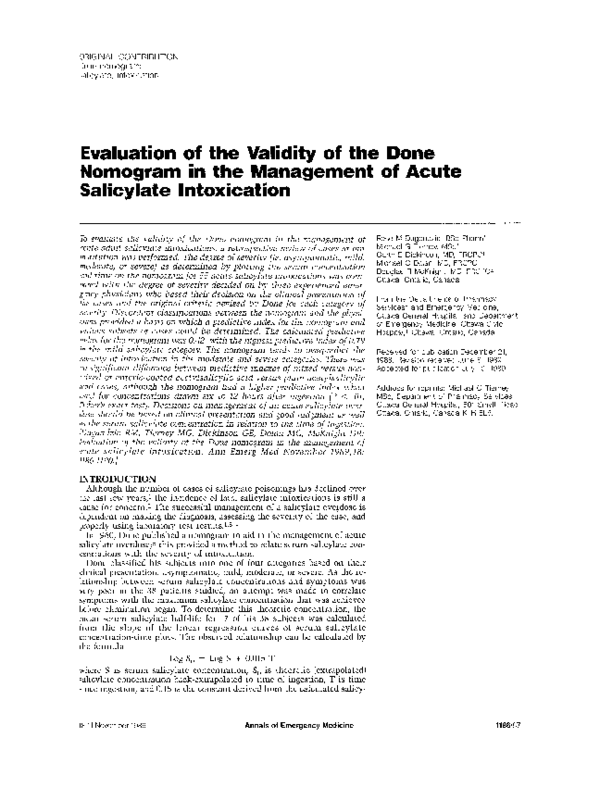 (PDF) Evaluation of the validity of the done nomogram in the management ...