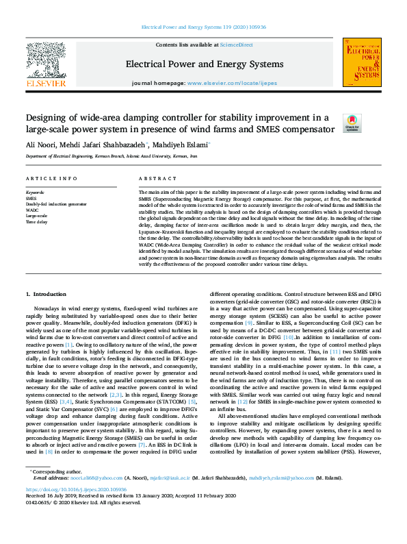 (PDF) Designing of wide-area damping controller for stability ...