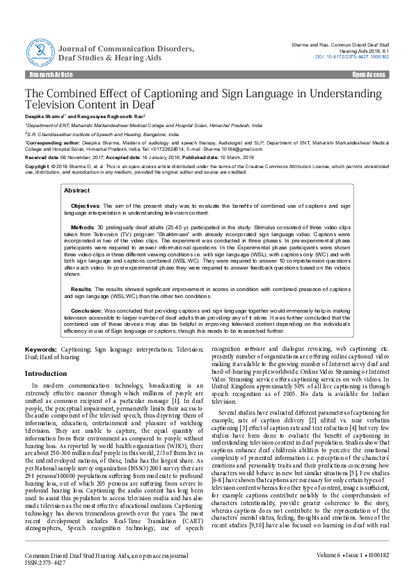 (PDF) The Combined Effect of Captioning and Sign Language in ...
