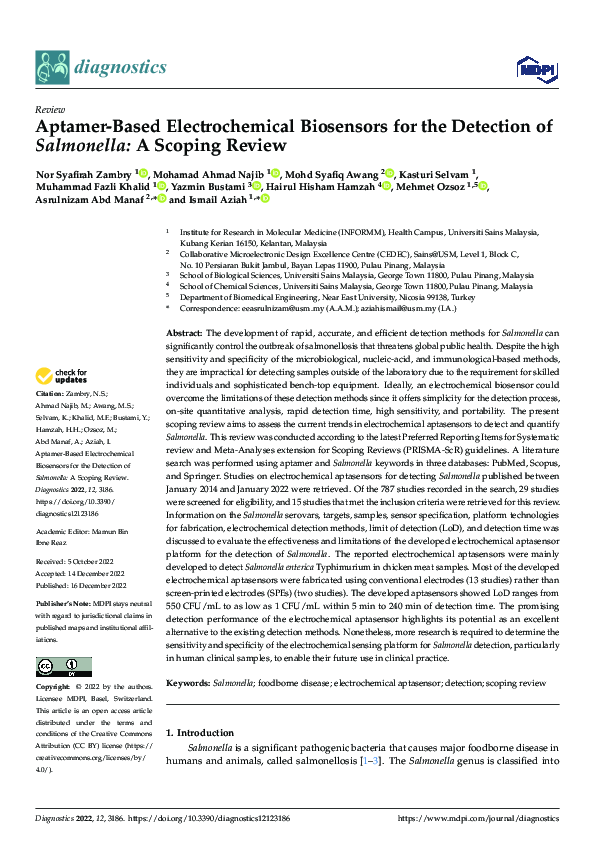 (PDF) Aptamer-Based Electrochemical Biosensors for the Detection of ...