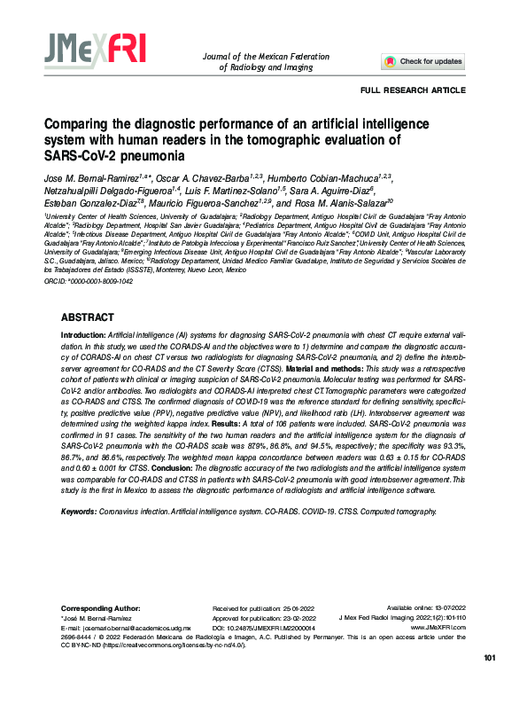 (PDF) Comparing the diagnostic performance of an artificial ...