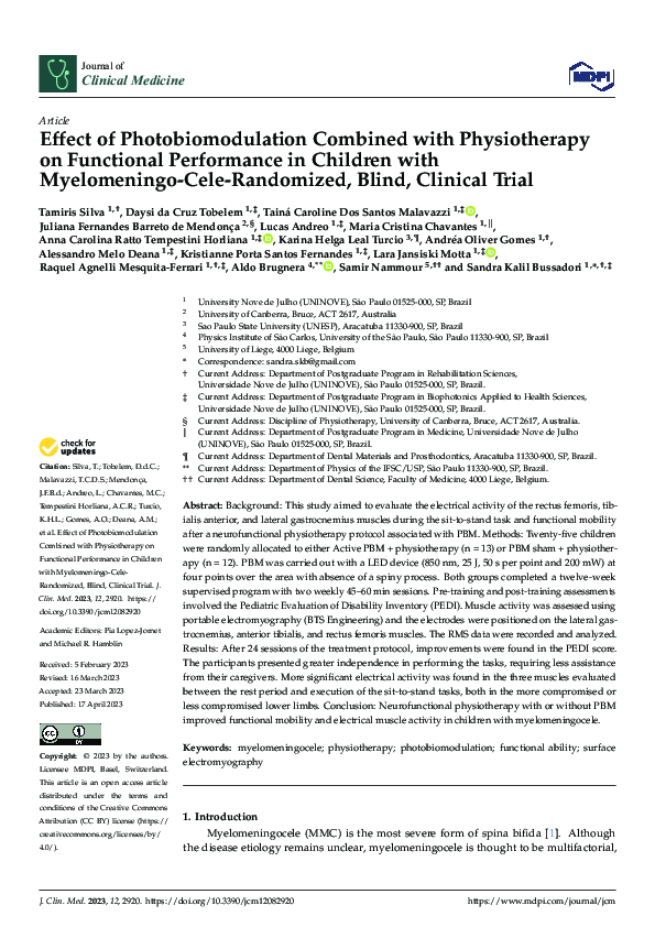 (PDF) Effect of Photobiomodulation Combined with Physiotherapy on ...