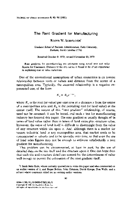 (PDF) The rent gradient for manufacturing