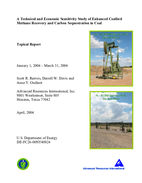 (PDF) A Technical and Economic Sensitivity Study of Enhanced Coalbed ...