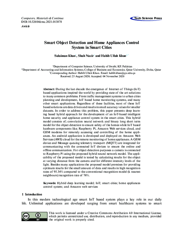 (PDF) Smart Object Detection and Home Appliances Control System in ...