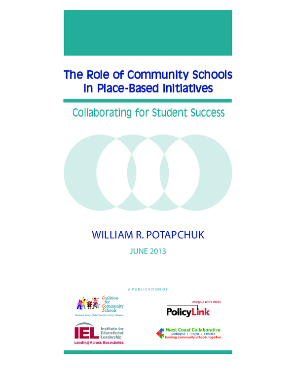 (PDF) The Role of Community Schools in Place-Based Initiatives ...