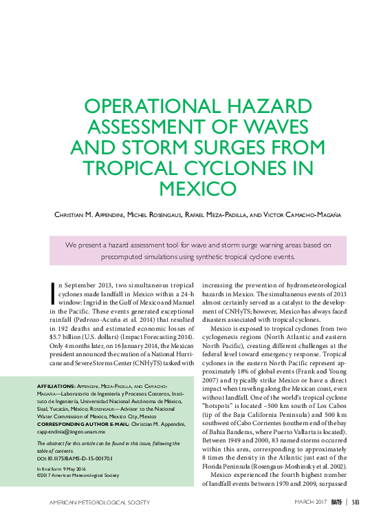 (PDF) Operational Hazard Assessment of Waves and Storm Surges from ...