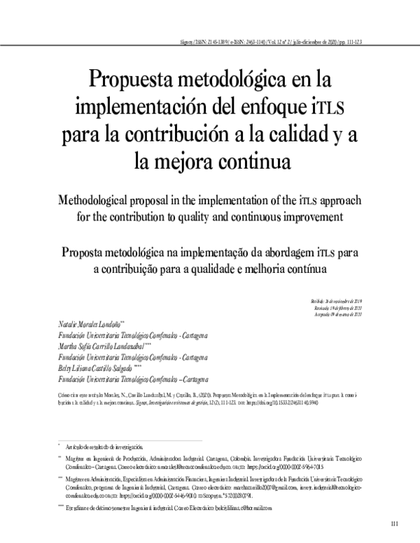 (PDF) Propuesta metodológica en la implementación del enfoque itls para ...