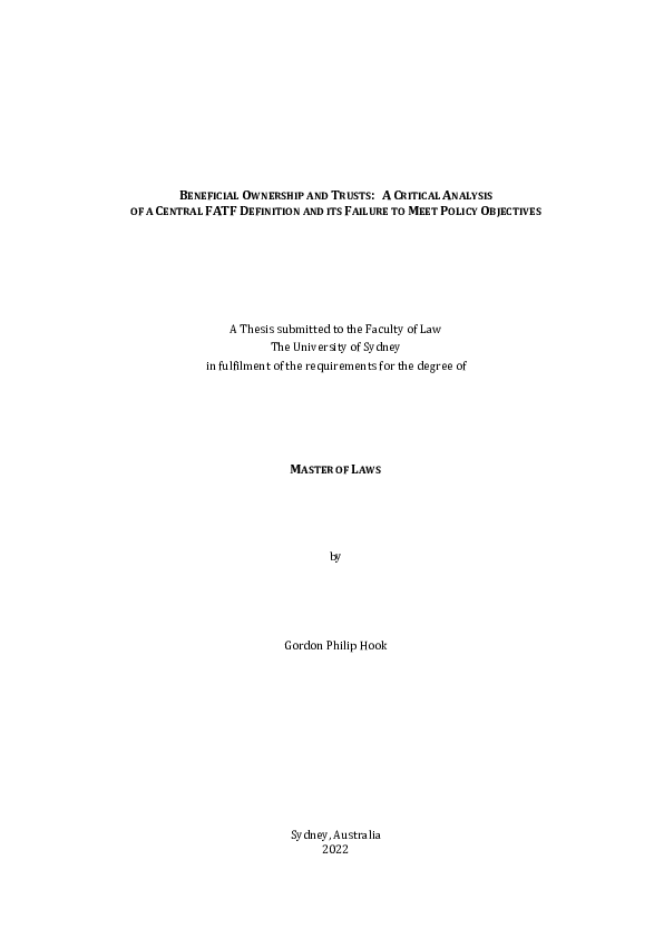 (PDF) Beneficial Ownership and Trusts: A Critical Analysis of a Central ...
