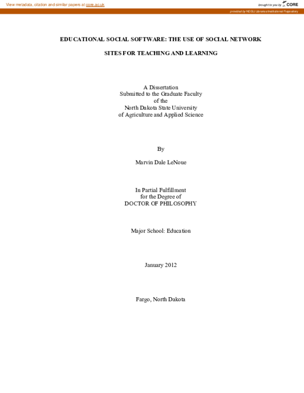 (PDF) Educational social software: the use of social network sites for ...
