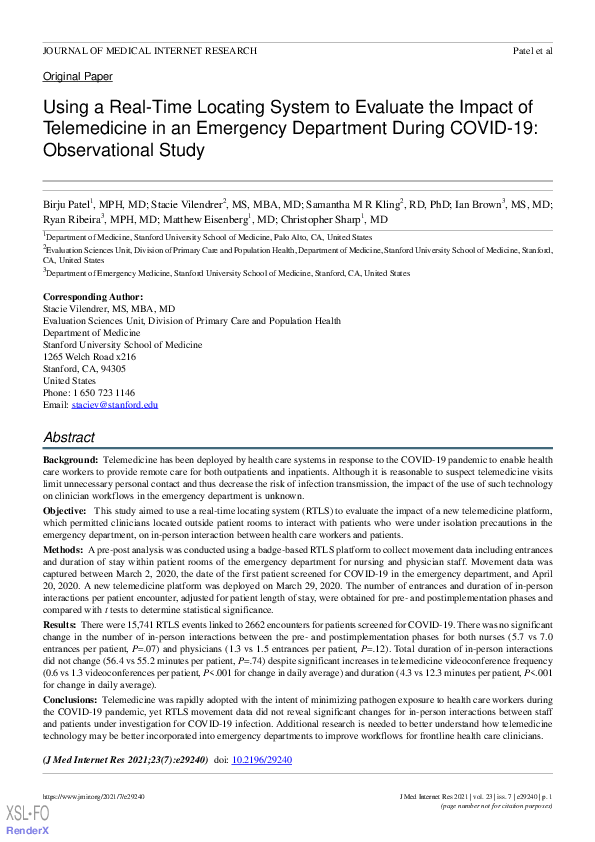 (PDF) Using a Real-Time Locating System to Evaluate the Impact of ...