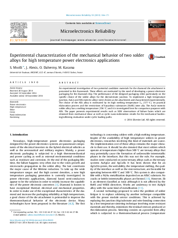 (PDF) Experimental characterization of the mechanical behaviour of an ...