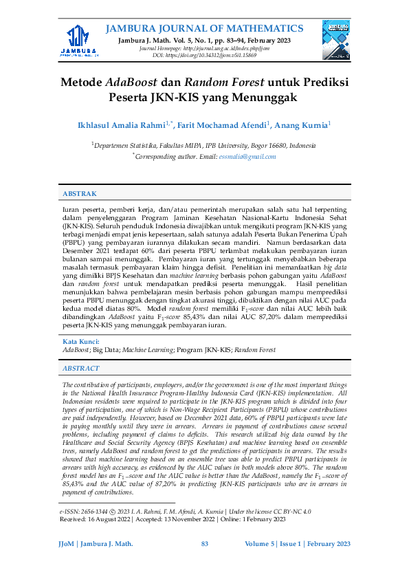 (PDF) Metode AdaBoost dan Random Forest untuk Prediksi Peserta JKN-KIS ...