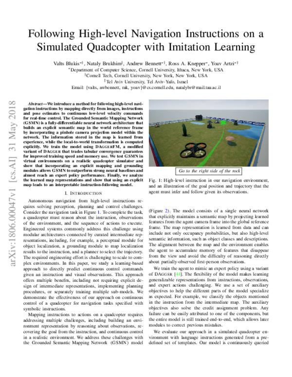 (PDF) Following High-level Navigation Instructions on a Simulated ...