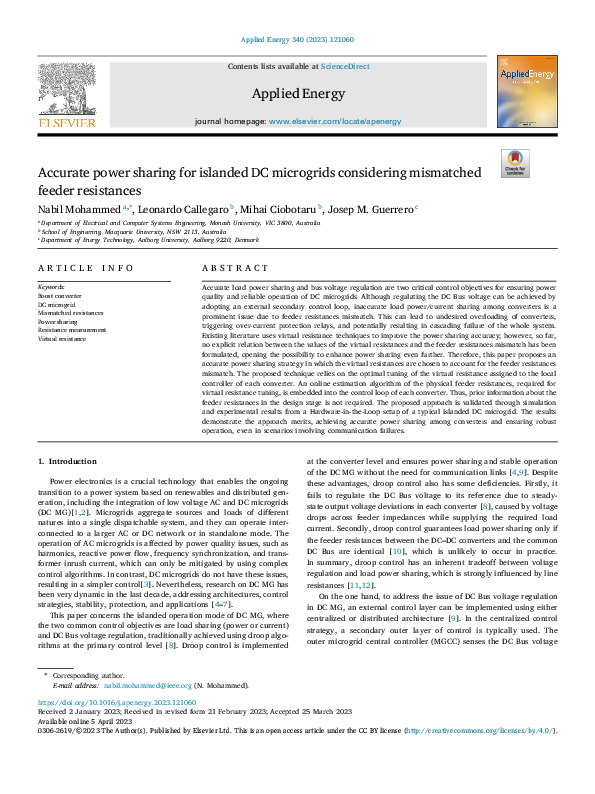 (PDF) Accurate power sharing for islanded DC microgrids considering ...
