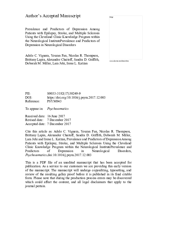 (PDF) Prevalence and predictors of depression among an elderly ...