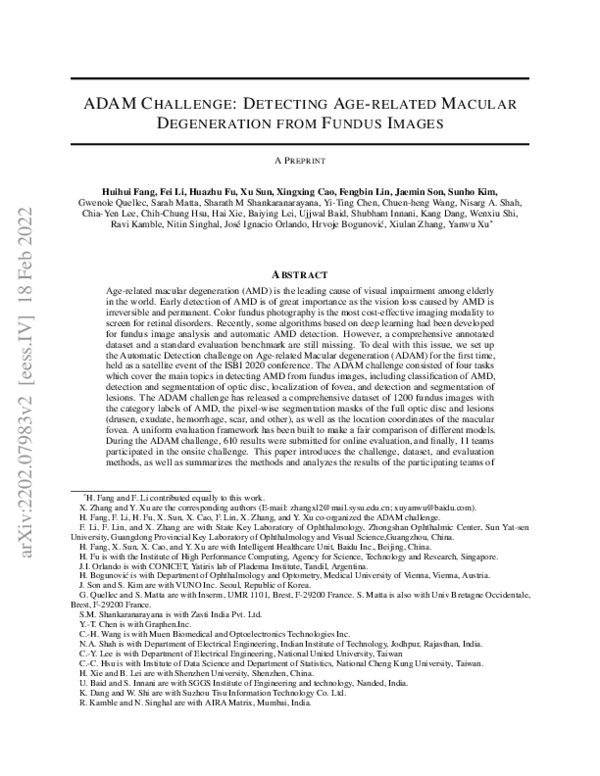 (PDF) ADAM Challenge: Detecting Age-Related Macular Degeneration From ...