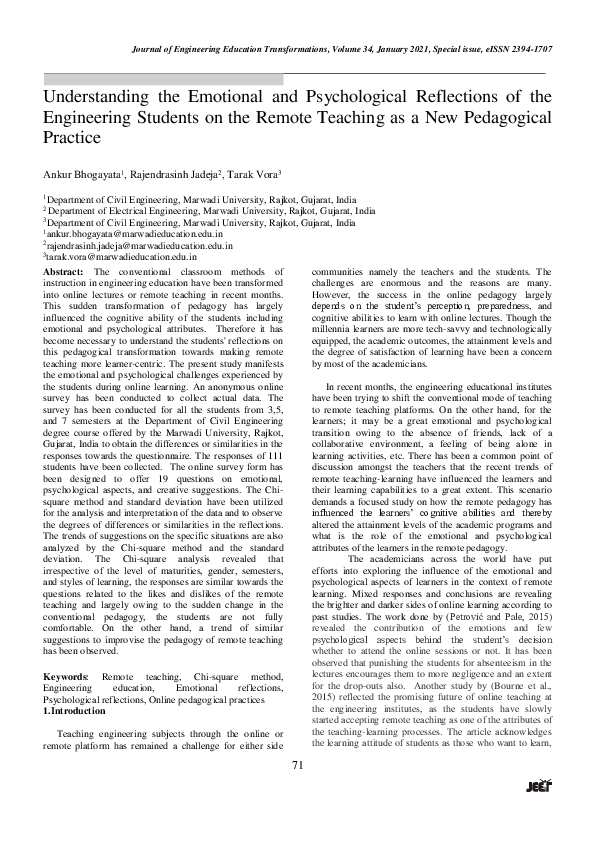 (PDF) Understanding the Emotional and Psychological Reflections of the ...