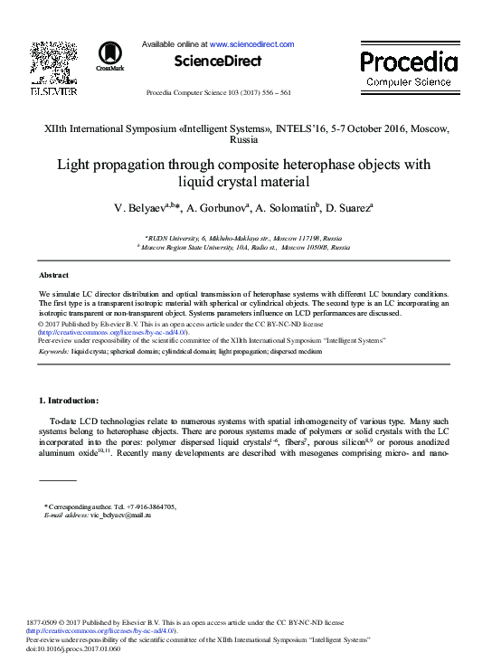 (PDF) Light Propagation Through Composite Heterophase Objects with ...