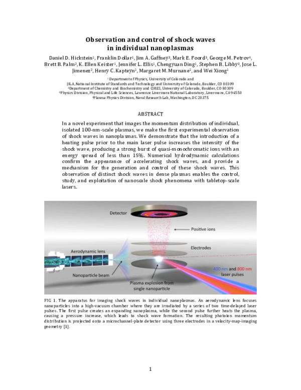 (PDF) Observation and Control of Shock Waves in Individual Nanoplasmas
