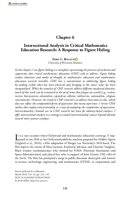 (PDF) Intersectional Analysis in Critical Mathematics Education ...